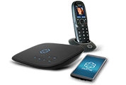 Telo with handheld home phone alongside mobile app.